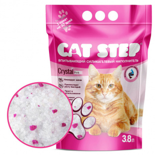 Наполнитель для кошек Cat Step силикагелевый Crystal PINK 3,8 л