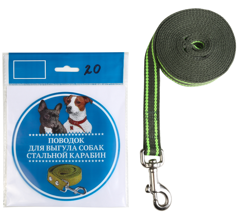 Поводок Амуниция.рф брезентовый 5м. ширина 25 мм