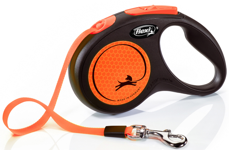 Рулетка Flexi New Neon М лента 5 м до 25 кг Оранж