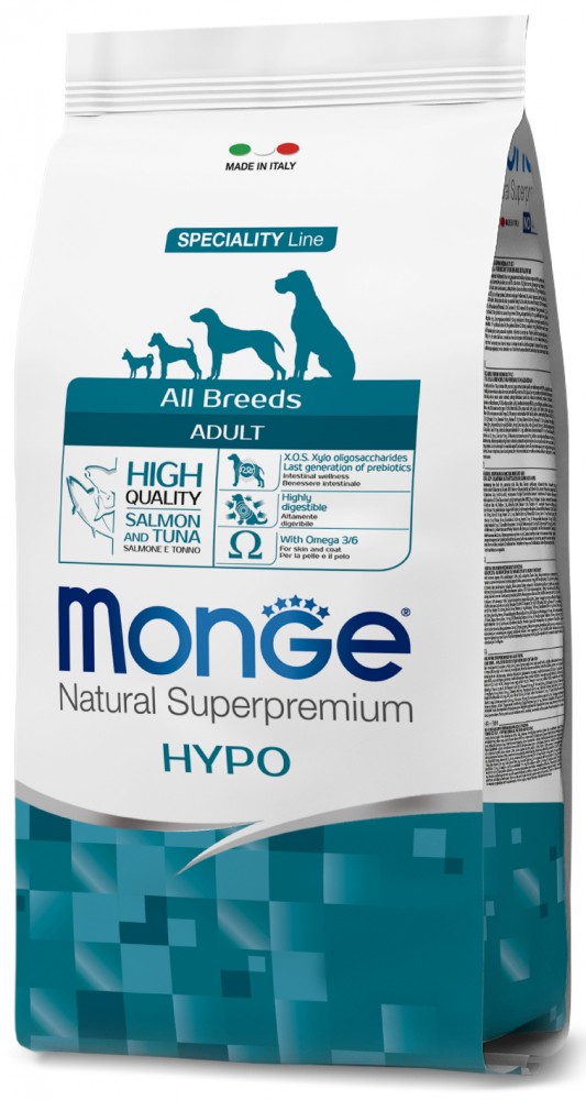 Корм сухой Monge Dog Hypo Salmon & Tuna корм для собак гипоаллергенный лосось с тунцом 2,5 кг