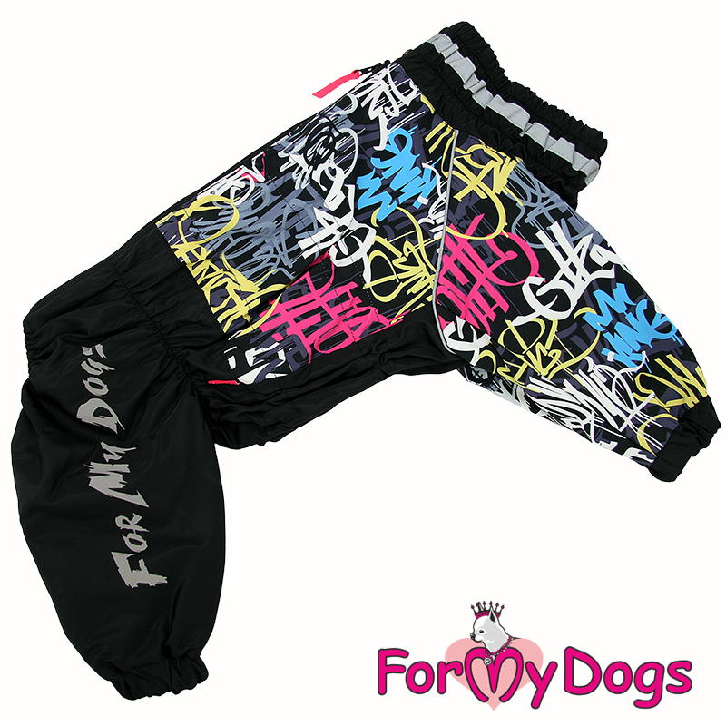 ForMyDogs Комбинезон ДОЖДЕВИК для собак черный для мальчиков В2 45*75 см