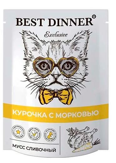 Влажный корм Best Dinner Курочка с морковью мусс сливочный 85 г