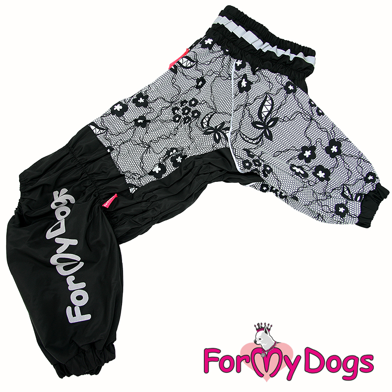 ForMyDogs Комбинезон ДОЖДЕВИК Кружево черный для девочек C2 60*80см