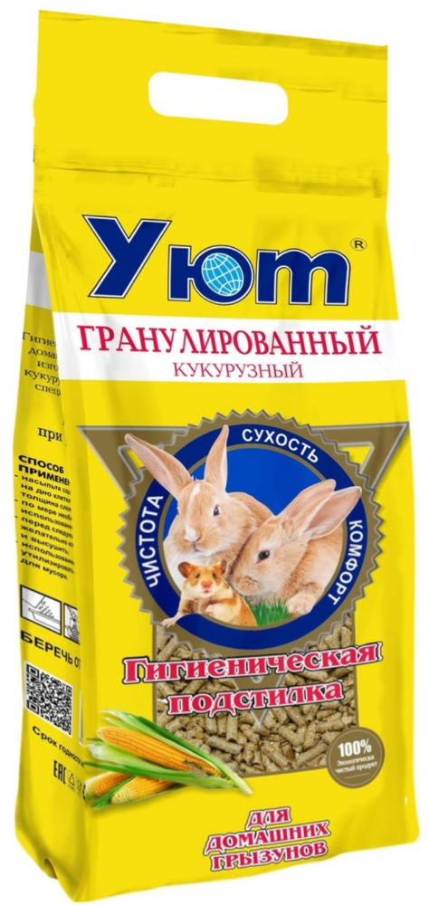 Опилки-наполнитель  УЮТ пресованные гранулированные КУКУРУЗНЫЕ 9 л