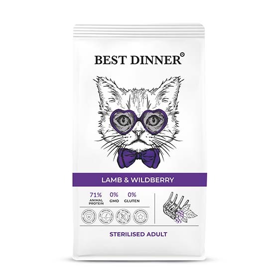 Корм Best Dinner Стерил Ягненок и ягоды для кошек