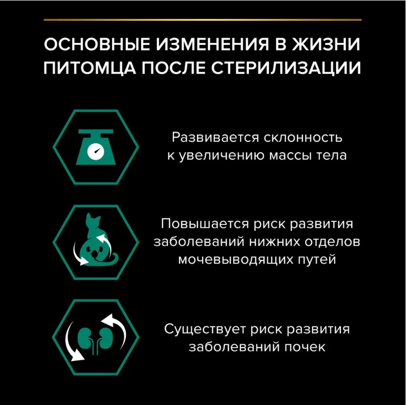 Корм Purina Pro Plan Sterilised при стерилизации и кастрации с лососем для кошек 1,5 кг